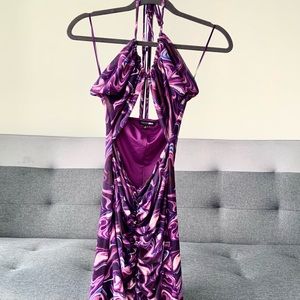 Exclusivity Mesh Mini Dress Purple Combo